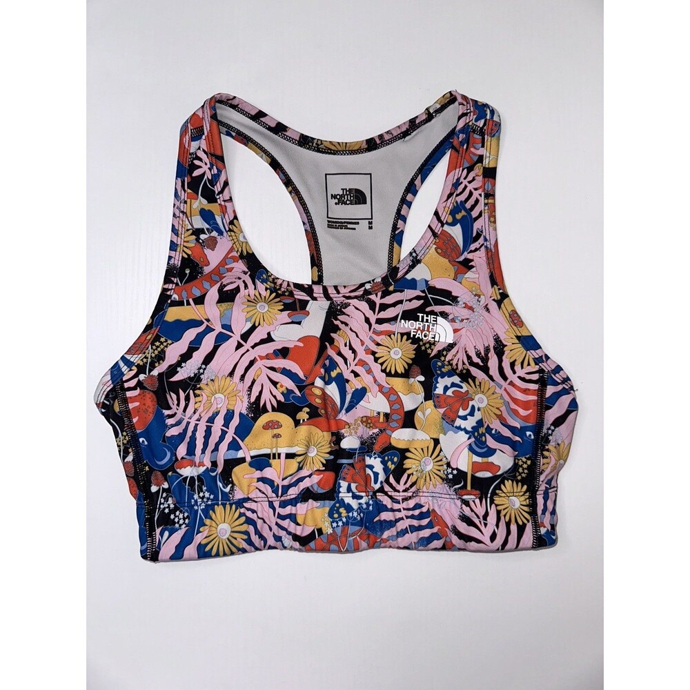 The North Face Women's Floral Printed Midline Medium Impact Sports Bra M